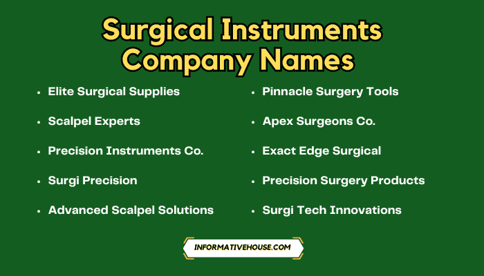 Surgical Instruments Company Names