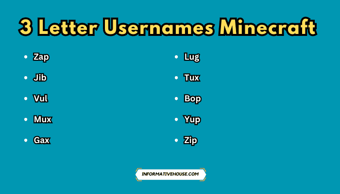 3 Letter Usernames Minecraft