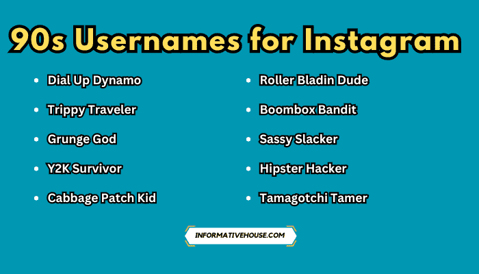 90s Usernames for Instagram