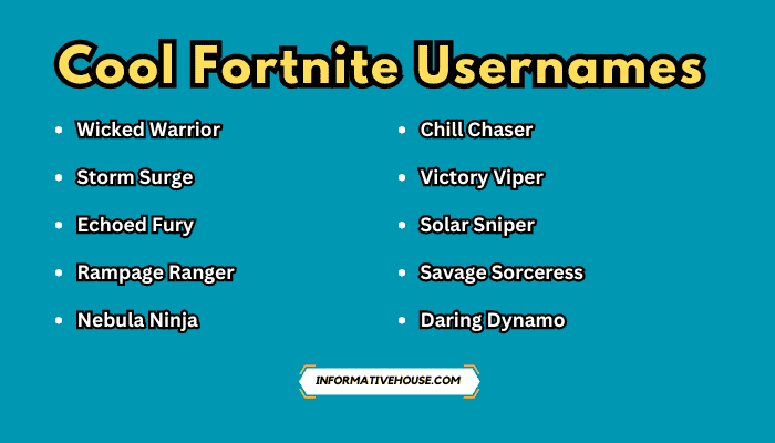 Cool Fortnite Usernames