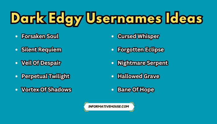 Dark Edgy Usernames Ideas