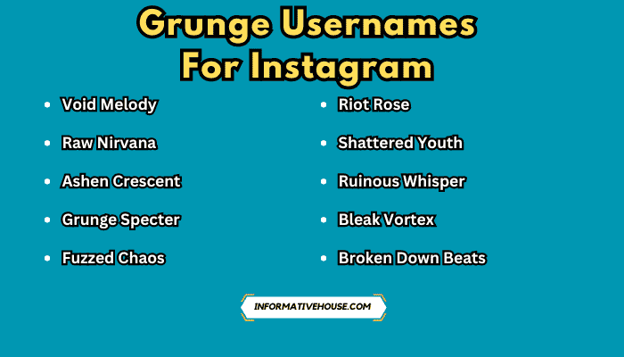 Grunge Usernames For Instagram