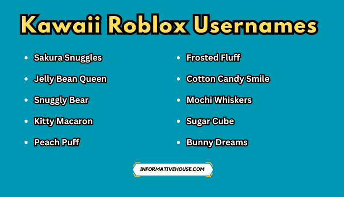 Kawaii Roblox Usernames