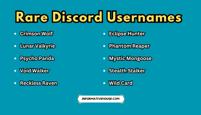 Rare Discord Usernames