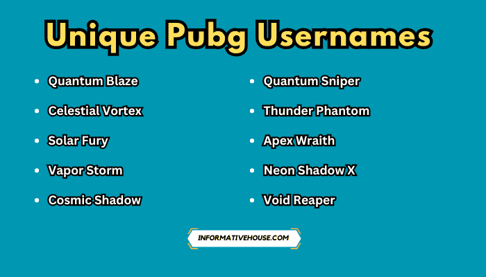 Unique Pubg Usernames