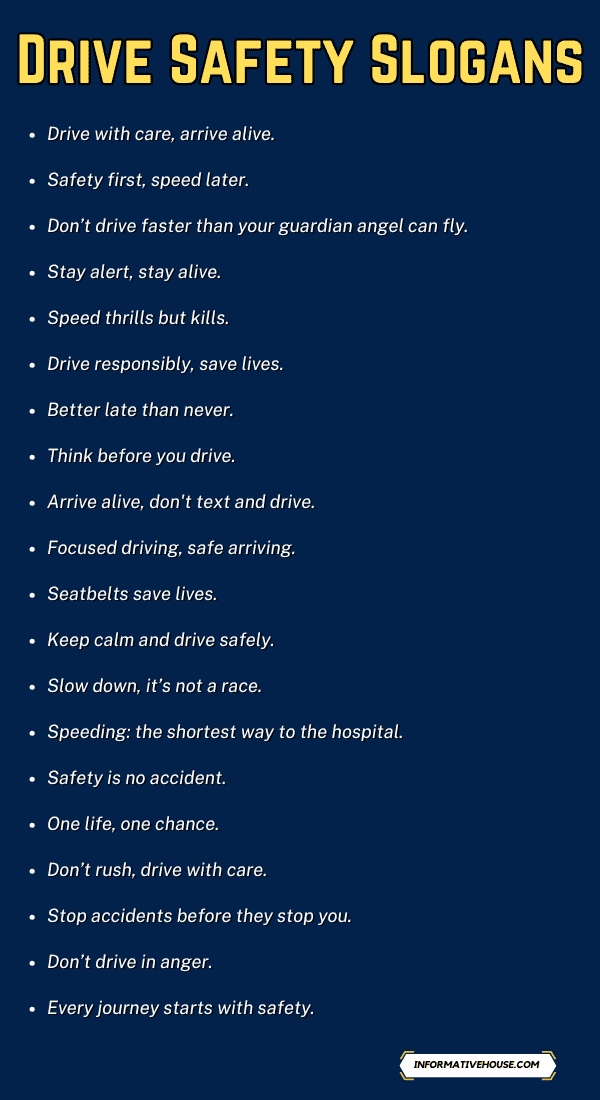 Drive Safety Slogans