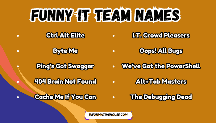 Funny It Team Names