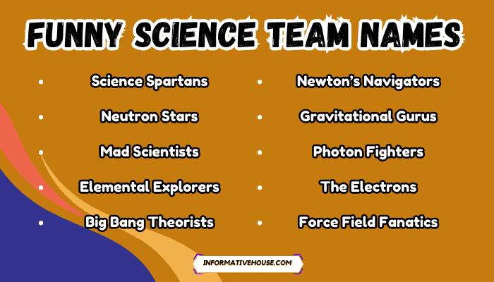 Funny Science Team Names