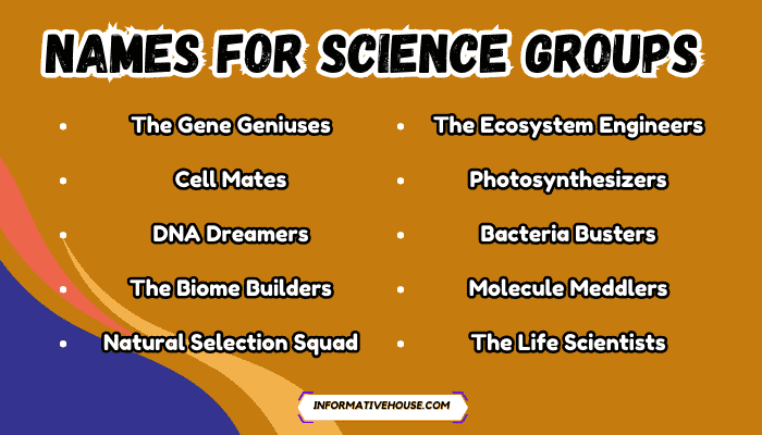 Names For Science Groups