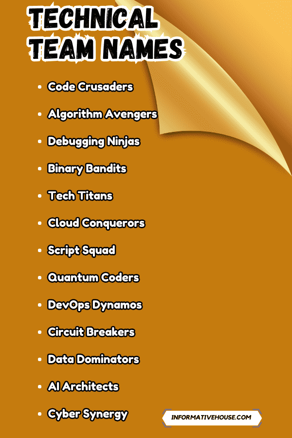 Technical Team Names