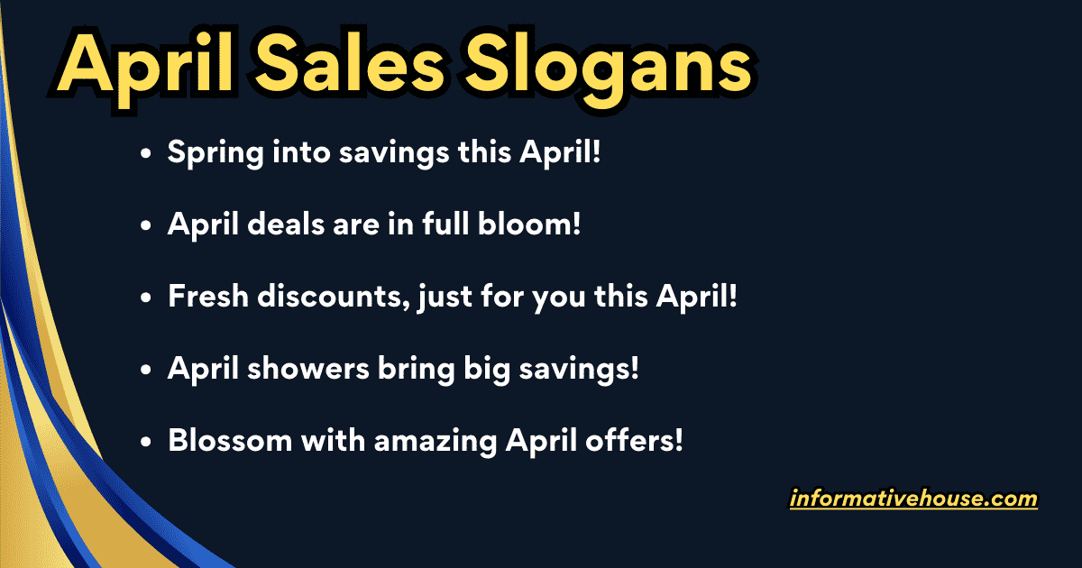 April Sales Slogans