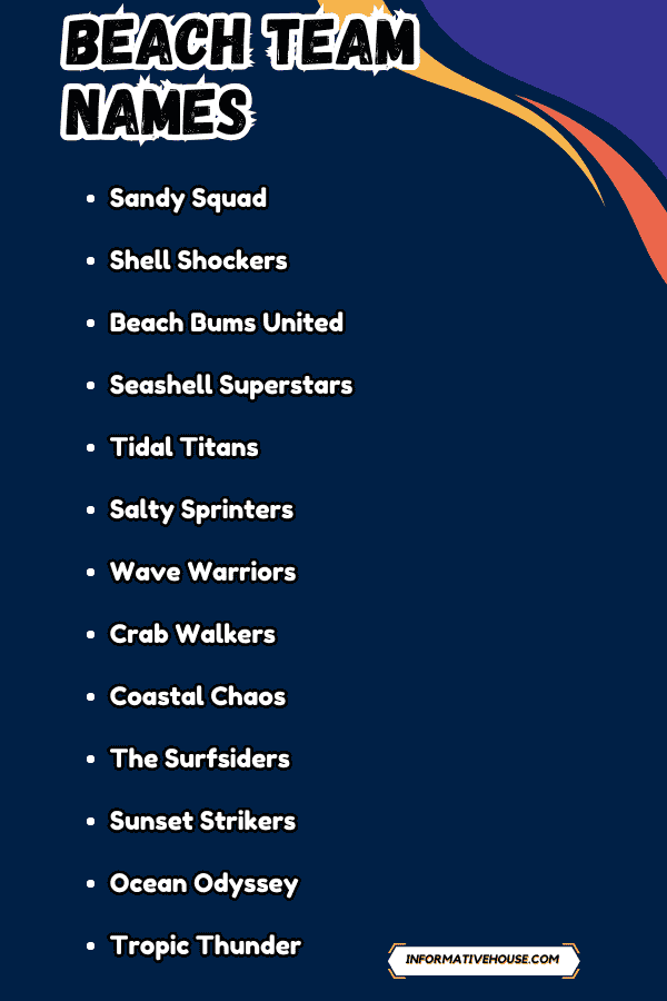 Beach Team Names