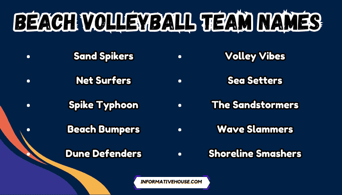 Beach Volleyball Team Names