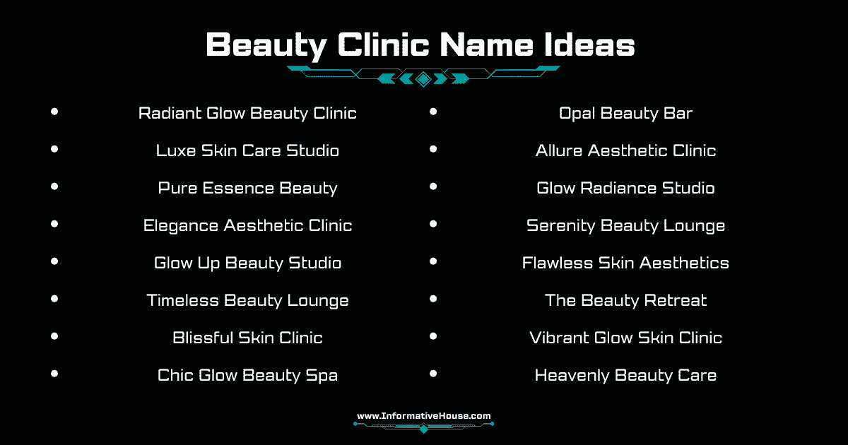 Beauty Clinic Name Ideas