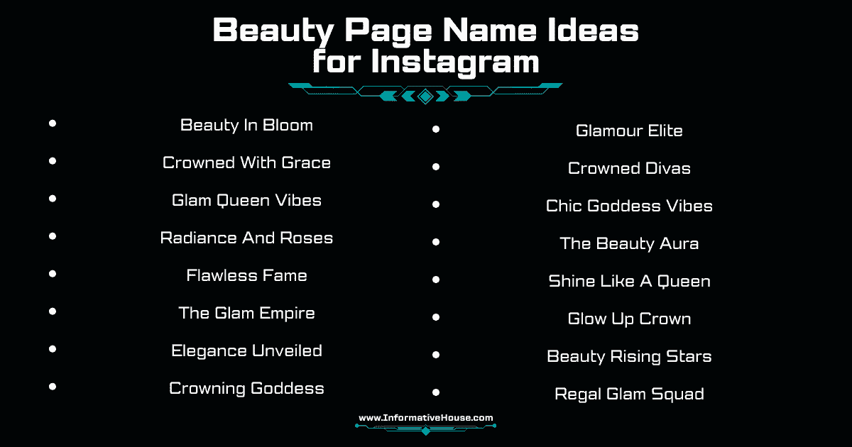 Beauty Page Name Ideas for Instagram