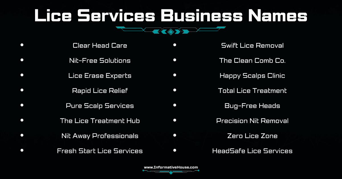Lice Services Business Names