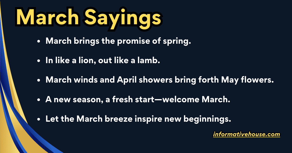 March Sayings