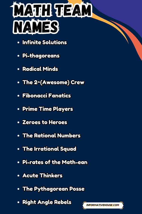 Math Team Names