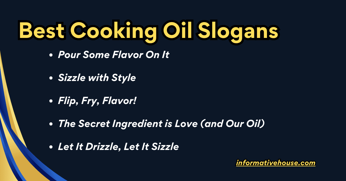 Best Cooking Oil Slogans
