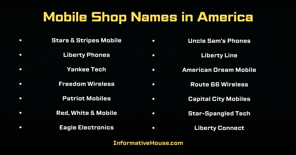 Mobile Shop Names in America
