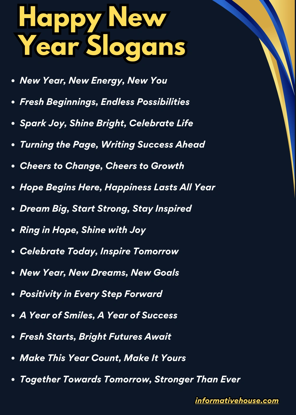 Happy New Year Slogans