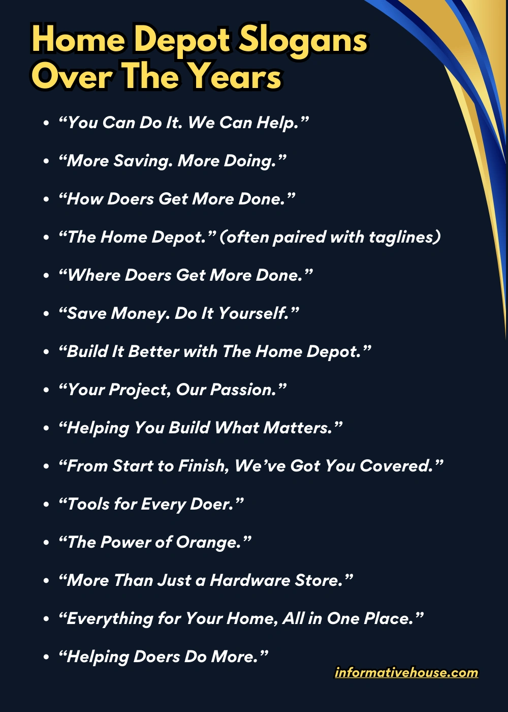 Home Depot Slogans Over The Years