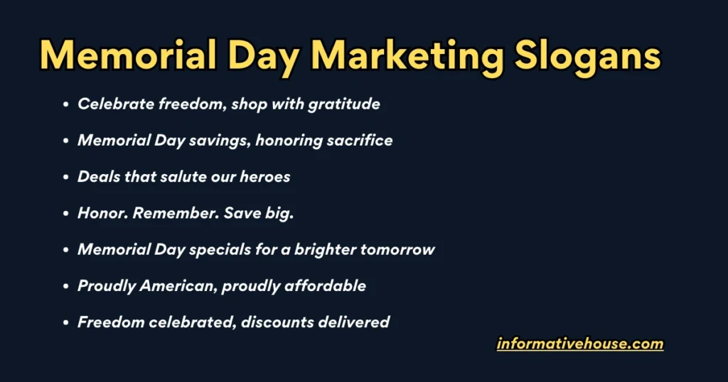 Memorial Day Marketing Slogans