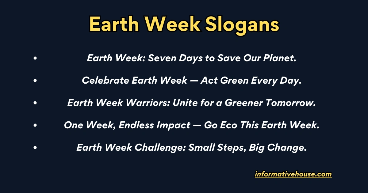 Earth Week Slogans