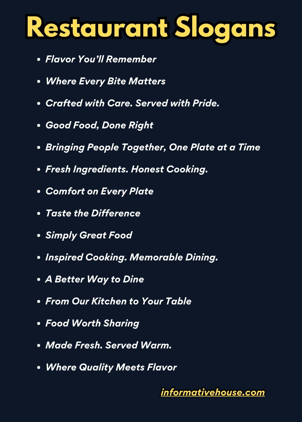 Restaurant Slogans