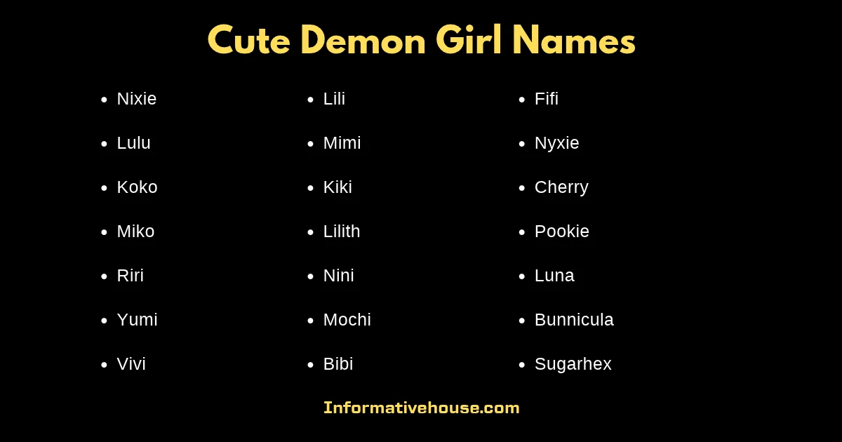 Cute Demon Girl Names