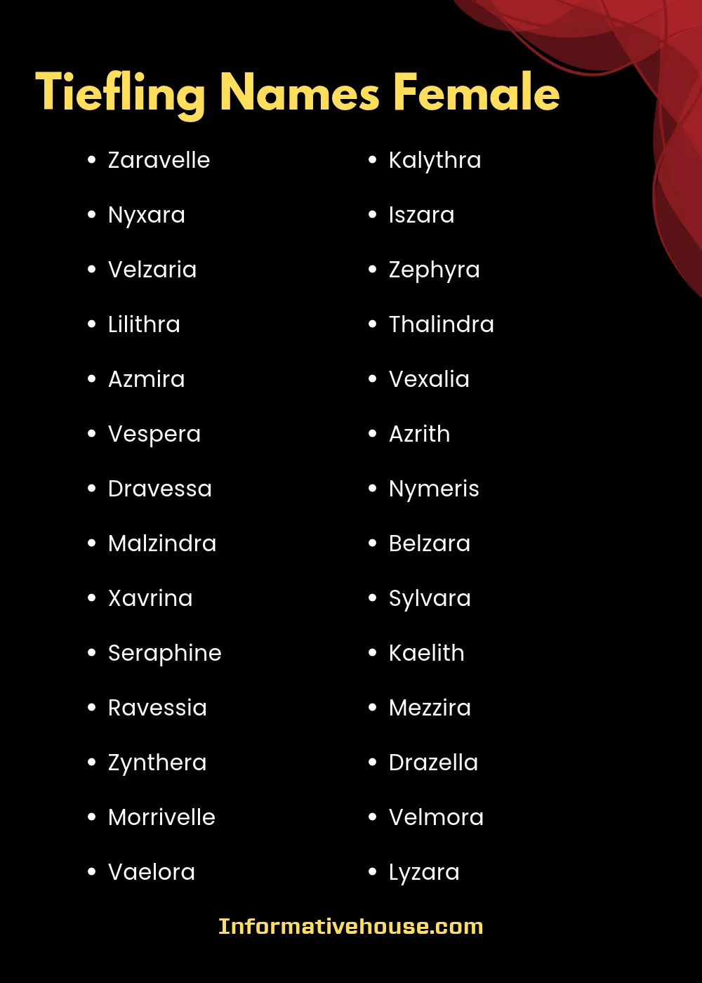 Tiefling Names Female